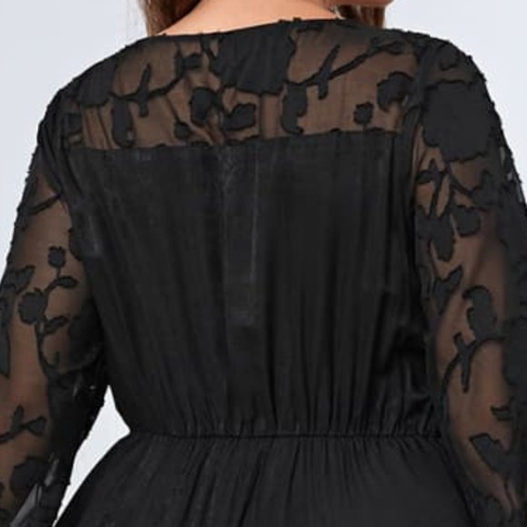 Melo Apparel Plus Size Embroidery Round Neck Long Sleeve Maxi Dress - Picture 7 of 10